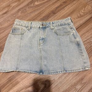 White Fox Light Blue Denim Mini Skirt